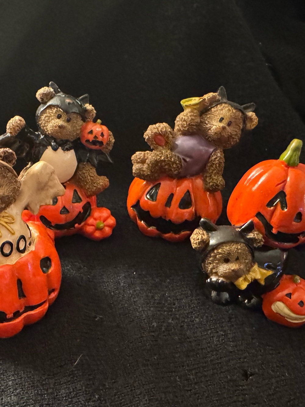 Vintage Halloween Teddy Bear Figurine Lot
